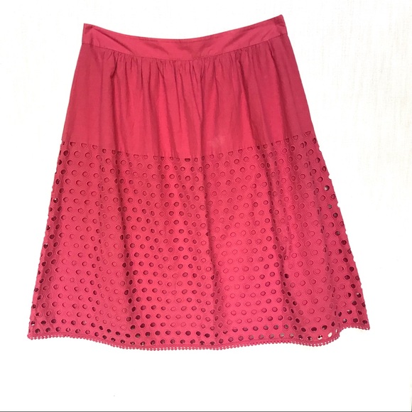 LOFT Dresses & Skirts - Loft Cotton A Line Pink Skirt, Size 14